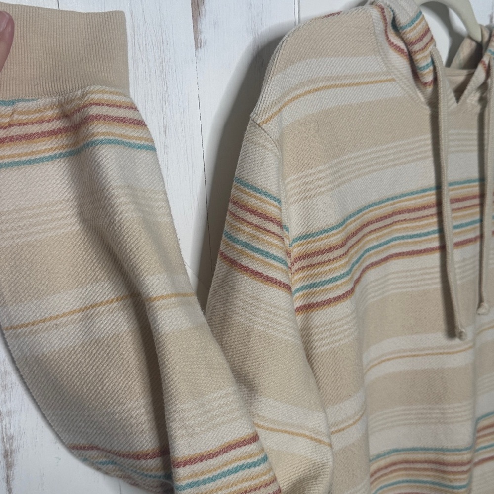 O'Neill Bavaro Cream Striped Pullover Hoodie - Picture 6 of 11